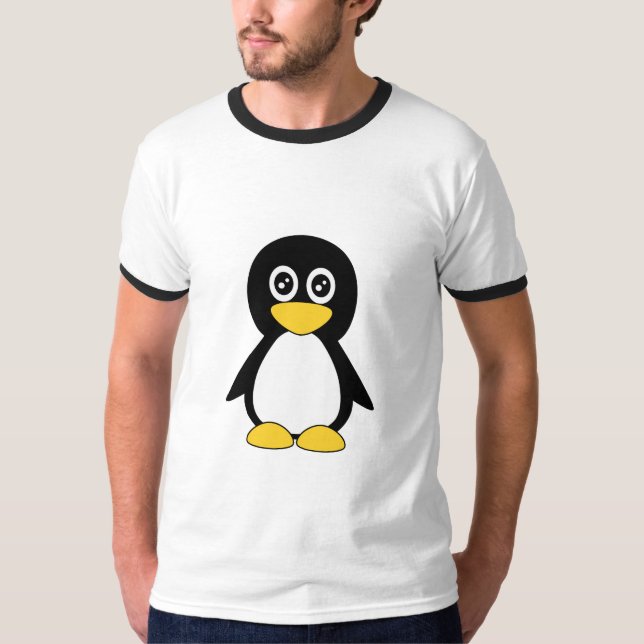 Camiseta Pequeño pingüino negro lindo (Anverso)