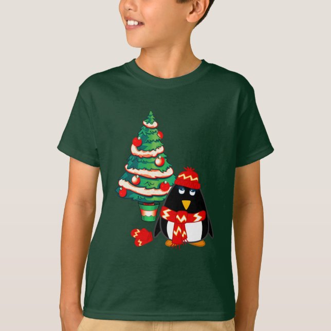 Camiseta Pequeño Pingüino. Regalo de niños Navidades (Anverso)