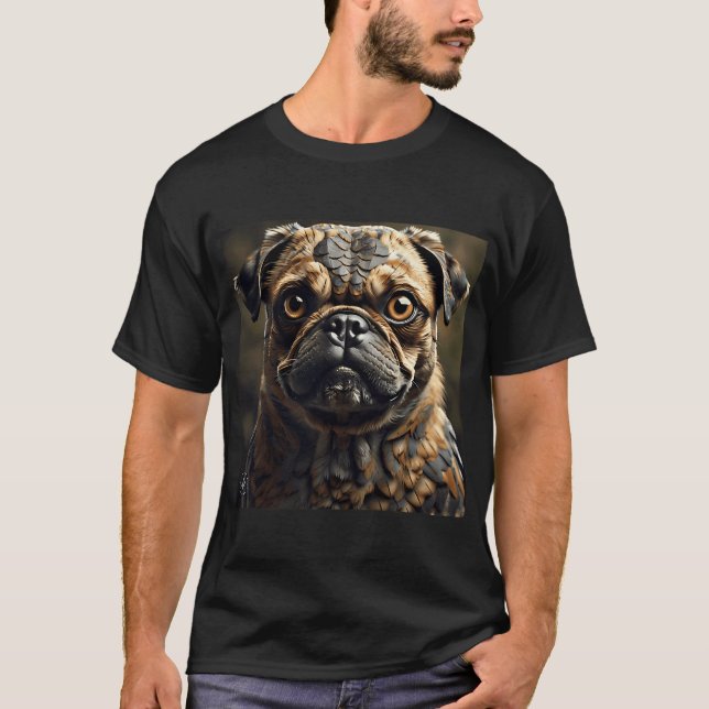 Camiseta Pequeño Raptor Pug (Anverso)