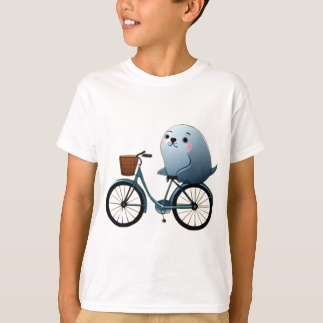Camiseta Pequeño sello personalizado en una bicicleta (Anverso)