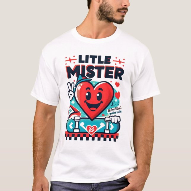 Camiseta Pequeño señor Valentine - Corazón en una patineta (Anverso)