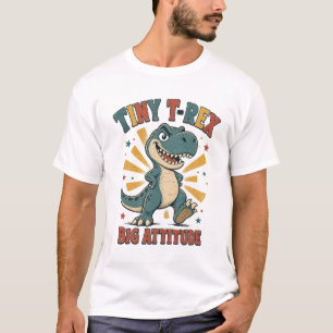 Camiseta Pequeño T-Rex Gran Actitud Dinosaurio Divertido