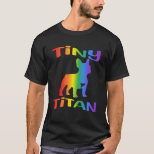 Camiseta Pequeño Titán Bulldog Francés Arcoíris