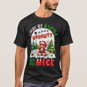 Camiseta Pequeño travieso, pero agradable Navidad Caballero