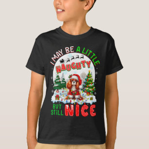 Camiseta Pequeño travieso, pero agradable Navidad Caballero