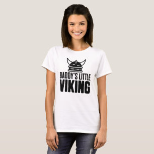 Camiseta Pequeño Viking del papá para el bebé del hijo