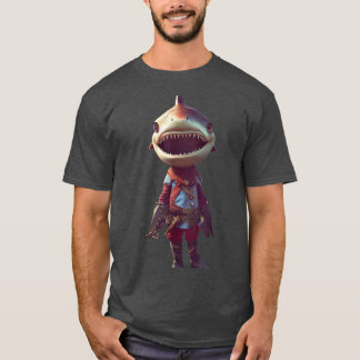 Camiseta Pequeño Y Adorable Antropomorfio Otoño De Tiburón