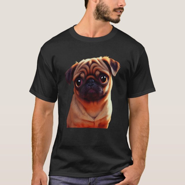 Camiseta Pequeño y adorable Mascota de perro con pintura al (Anverso)