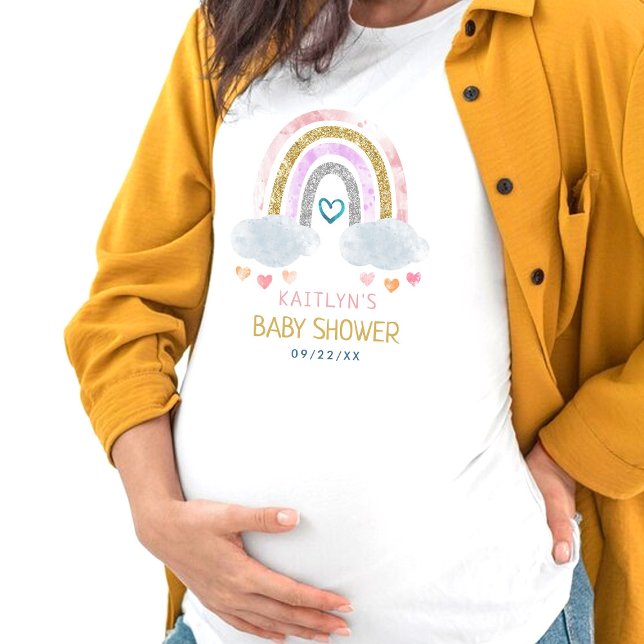 Camiseta Pequeño y bonito Baby Shower arcoiris (Subido por el creador)