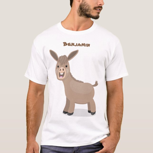 Camiseta Pequeño y feliz ilustracion de personalizado de bu (Anverso)
