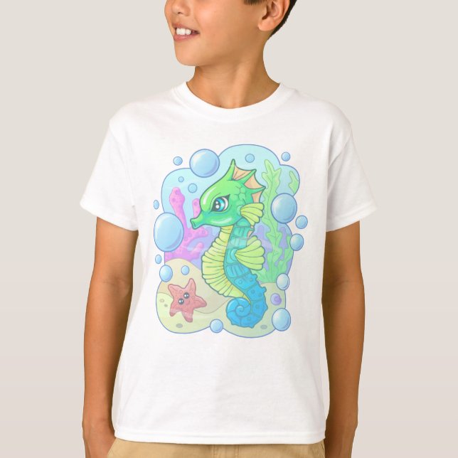 Camiseta pequeño y lindo caballito de mar (Anverso)