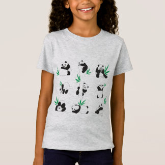 Camiseta Pequeño y lindo ilustracion pandas