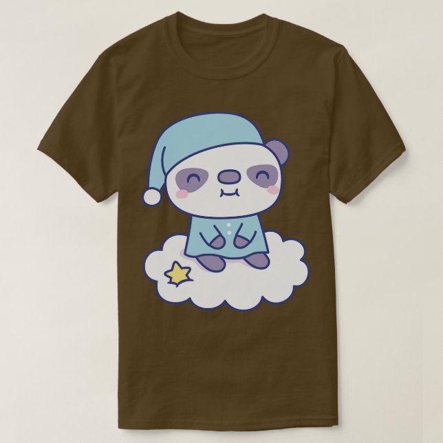 Camiseta Pequeño Y Pequeño Panda En Pajamas En Nube (Diseño del anverso)