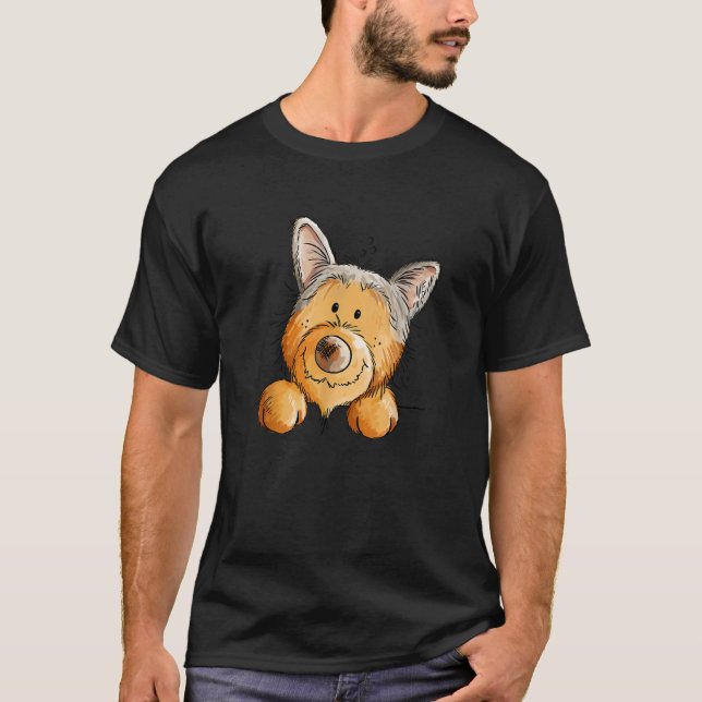 Camiseta Pequeño Yorkshire Terrier Head I Dog Friend (Anverso)