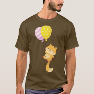 Camiseta Pequeño Zorro Cuto Con Globos