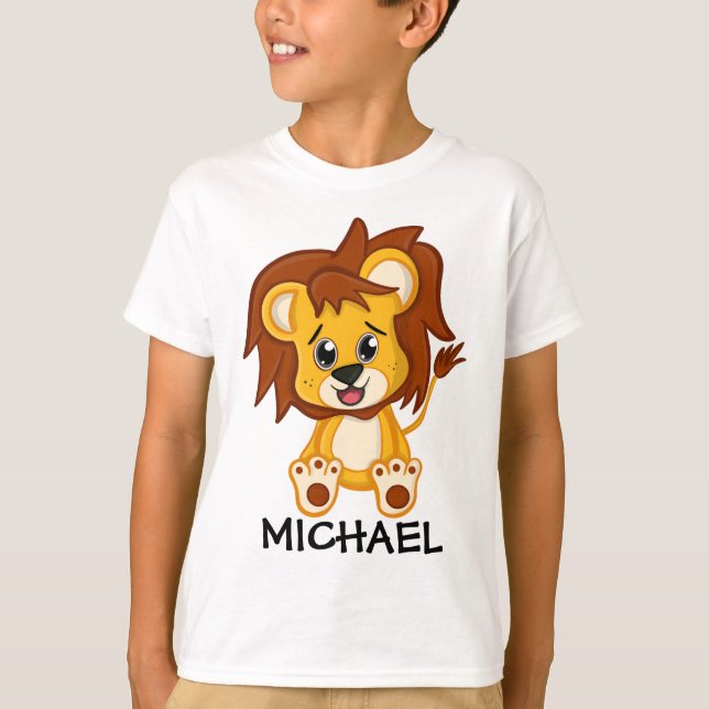 Camiseta Pequeños animales de león de Safari de la jungla (Anverso)