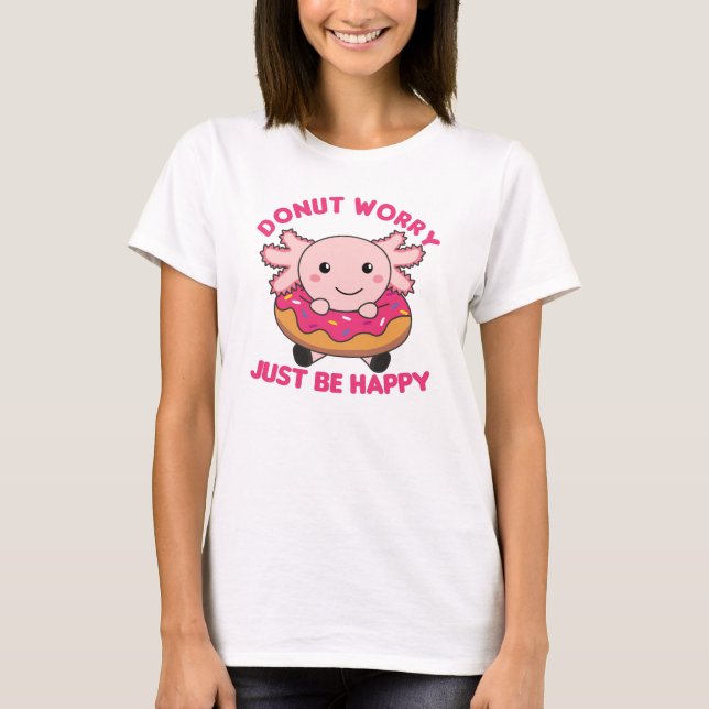 Camiseta Pequeños Animales Graciosos De Axolotl En Rosa Don (Anverso)