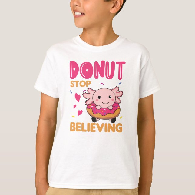 Camiseta Pequeños Animales Graciosos De Axolotl En Rosa Don (Anverso)