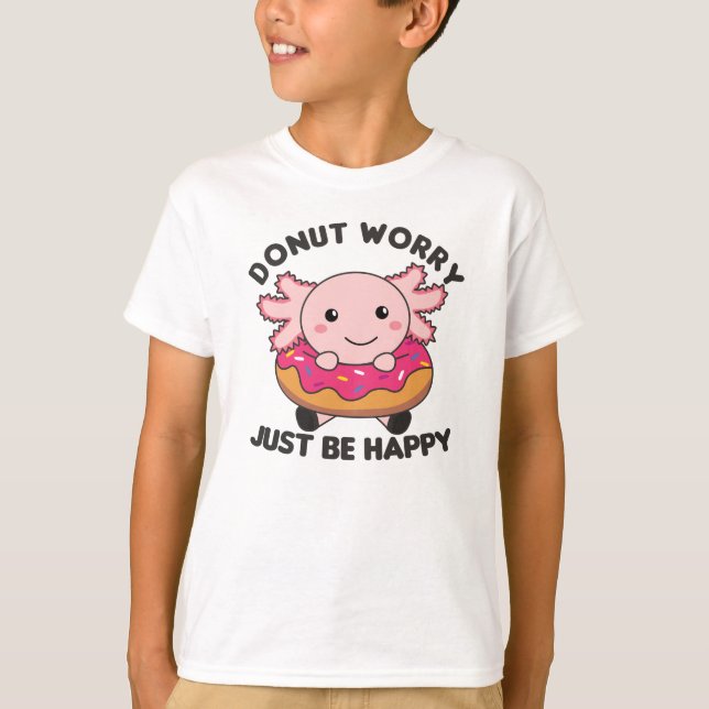 Camiseta Pequeños Animales Graciosos De Axolotl En Rosa Don (Anverso)