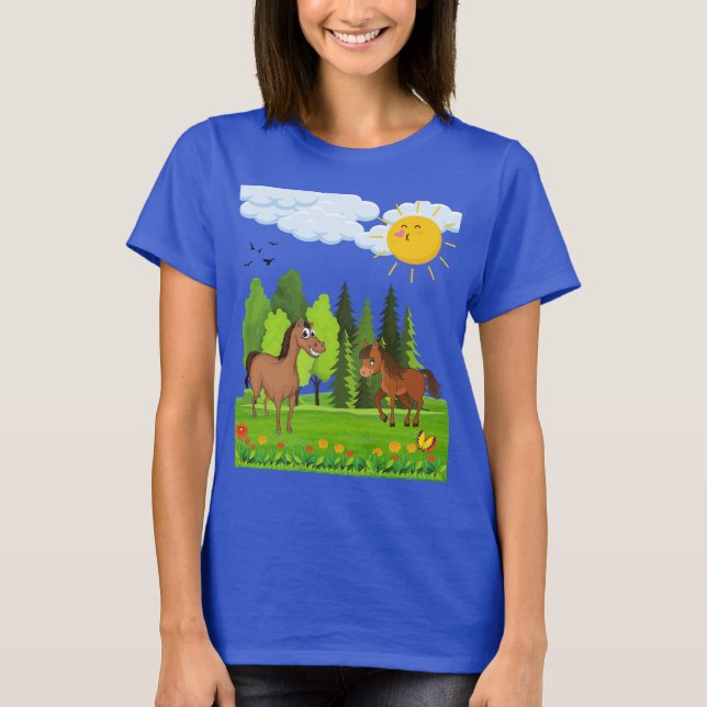 Camiseta Pequeños caballos de diseño para niños (Anverso)