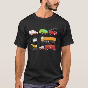 Camiseta Pequeños chicos vehículos de emergencia Camiones d