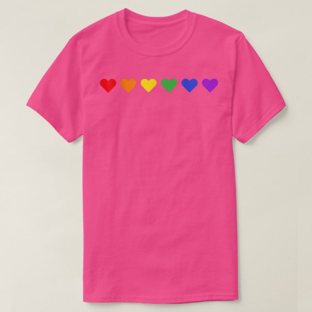 Camiseta Pequeños corazones arcoiris sutil bandera del mes  (Diseño del anverso)