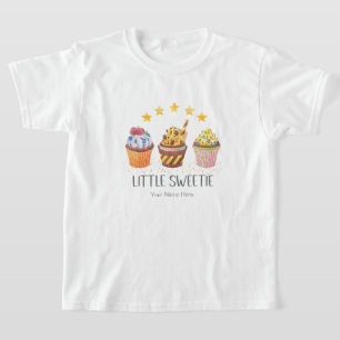 Camiseta Pequeños Cupcakes de Acuarela de Colores Brillante