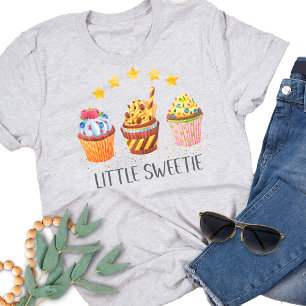 Camiseta Pequeños Cupcakes de Acuarela de Colores Brillante