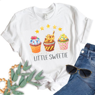 Camiseta Pequeños Cupcakes de Acuarela de Colores Brillante