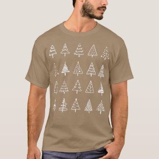 Camiseta Pequeños dibujos de árbol de Navidad simples