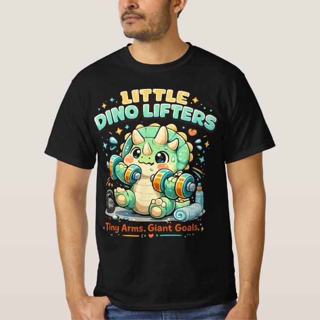 Camiseta Pequeños Elevadores de Dino 8KG | Brazos Pequeños  (Anverso)
