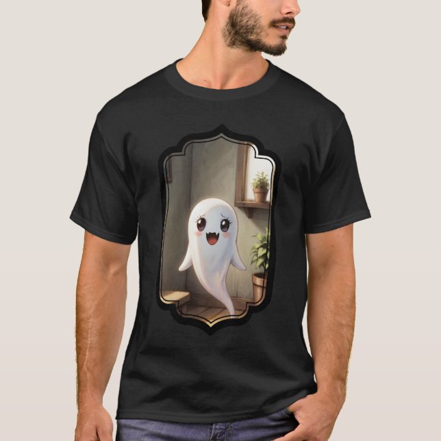 Camiseta Pequeños fantasmas con divertidos textos artístico (Anverso)