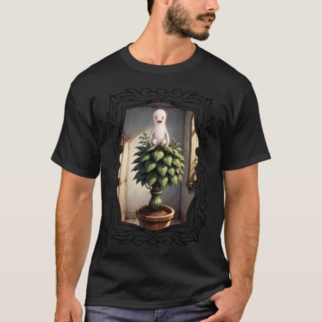 Camiseta Pequeños fantasmas cortos con divertidos jardinerí (Anverso)