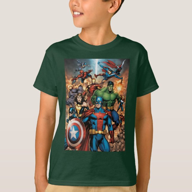 Camiseta "Pequeños héroes, grandes aventuras: Marvel Mayhem (Anverso)