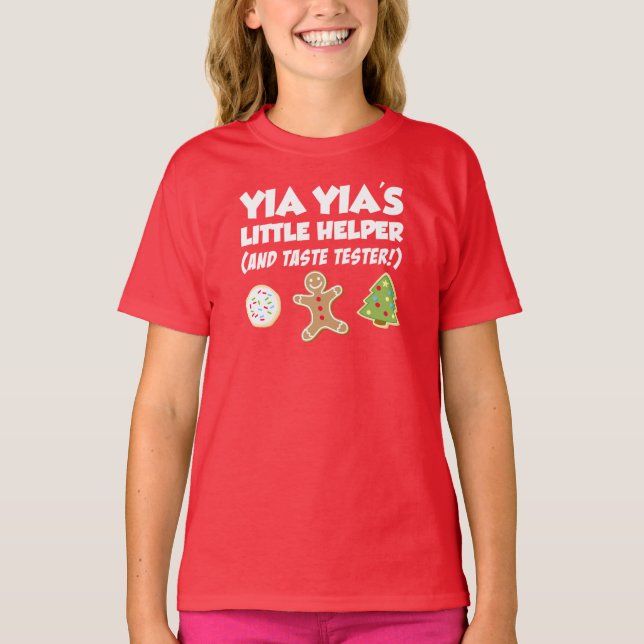 Camiseta Pequeños Navidades auxiliar de Yia Yia coquetean c (Anverso)