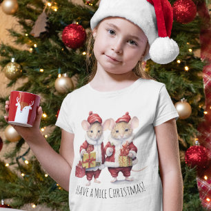 Camiseta Pequeños Navidades de ratones animales fiesta infa