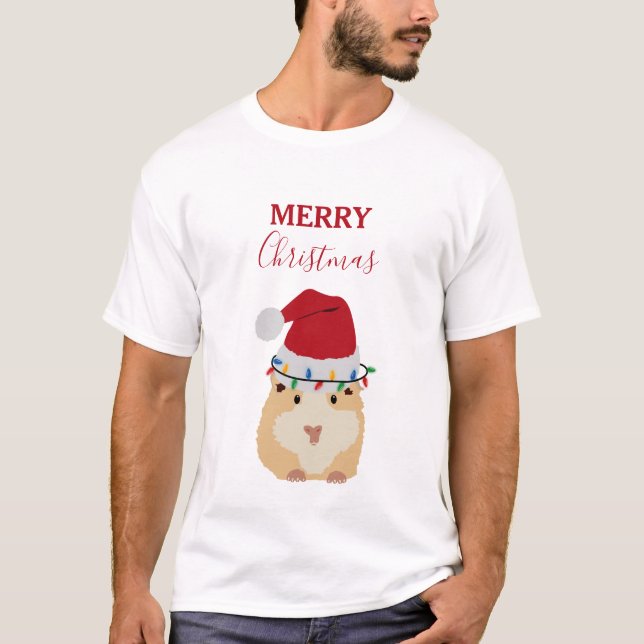 Camiseta Pequeños Navidades Hamster Gracioso Animal Santa H (Anverso)