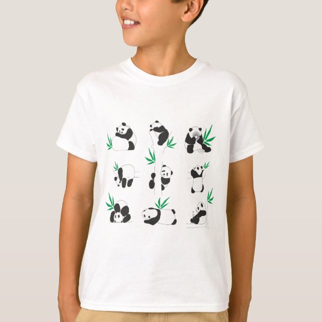 Camiseta Pequeños pandas adorables (Anverso)