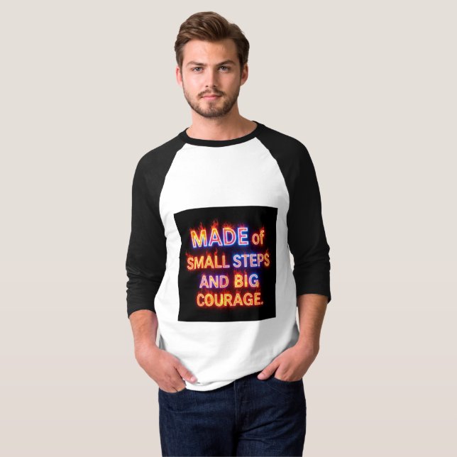 Camiseta Pequeños Pasos, Gran Coraje – Progreso Inspirador  (Anverso completo)