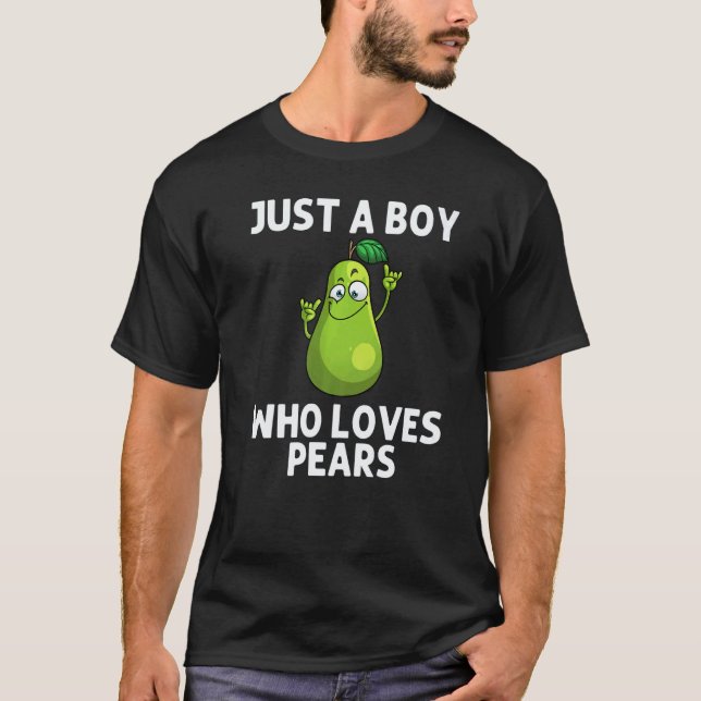 Camiseta Pera Fría Para Niños Chicos Peras Frutas Comida Ve (Anverso)