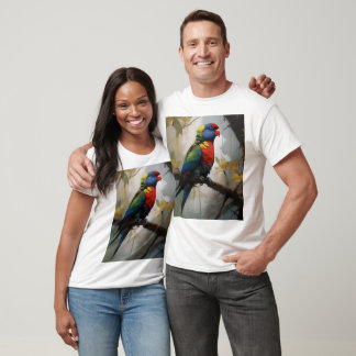 Camiseta Perca Colorida: Un Lorichetto Arcoíris en el Árbol