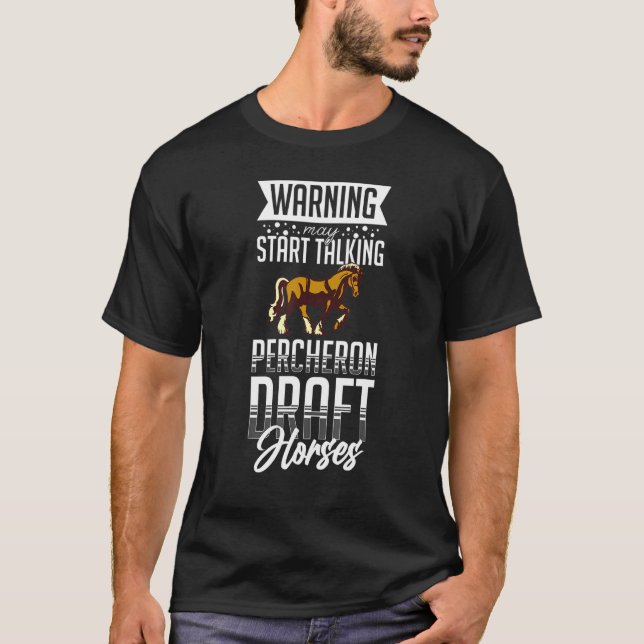 Camiseta Percheron Borrador de caballos Caballo Montando la (Anverso)