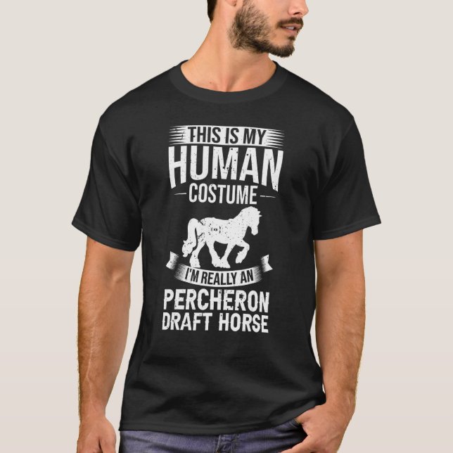 Camiseta Percheron Borrador de caballos Caballo Montando la (Anverso)
