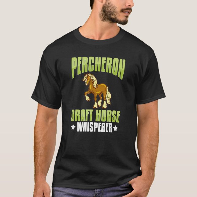 Camiseta Percheron Borrador de caballos Caballo Montando la (Anverso)