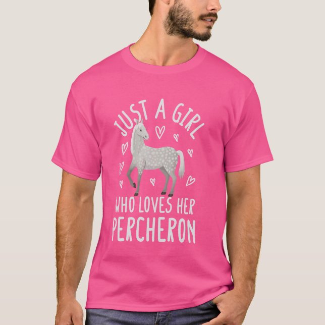 Camiseta Percheron Horse Riding Design para un chica Perche (Anverso)