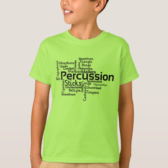Camiseta Percusación Word Cloud Black Text (Anverso)