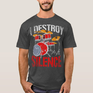 Camiseta Percusión Destruyo Tambores Retro De Silencio