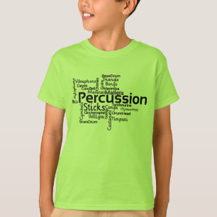 Camiseta Percusión Texto negro en nube de Word