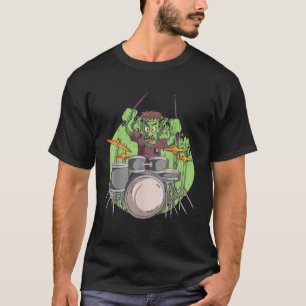 Camiseta Percusionista Baterista Zombie Tocando Batería Tam