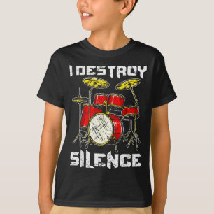 Camiseta Percusionista de Batería Bateristas Destruyo Silen